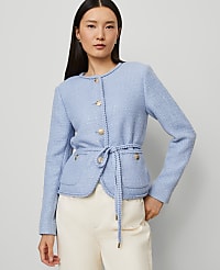 Petite Tweed Belted Jacket carousel Product Image 2