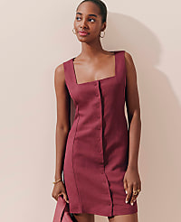 Linen Blend Button-Down Dress carousel Product Image 3