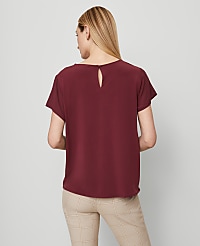 Petite Mixed Media Crew Neck Tee carousel Product Image 2