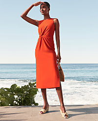 Petite Crew Neck Twist Sheath Dress carousel Product Image 3