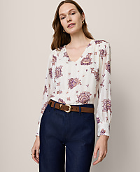 Paisley V-Neck Popover carousel Product Image 1