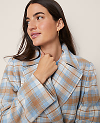 Weekend Plaid Short Trench Coat carousel Product Image 1