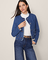 Weekend Crew Neck Denim Jacket carousel Product Image 1