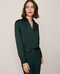 Petite Satin Essential Shirt carousel Product Image 3