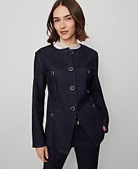 Petite Denim Split Hem Jacket carousel Product Image 2
