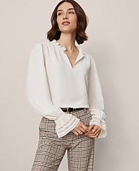 Petite Ruffle Neck Blouse carousel Product Image 5