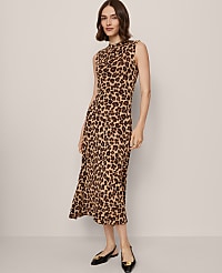 Animal Print Mock Neck Sweater Dress carousel Product Image 2