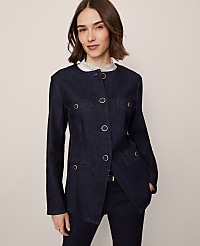 Denim Split Hem Jacket carousel Product Image 2