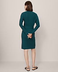 Belted Cable Sweater Dress carousel Product Image 3