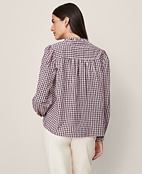 Weekend Collection Gingham V-Neck Popover carousel Product Image 2