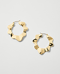 Wavy Metal Hoop Earrings carousel Product Image 1
