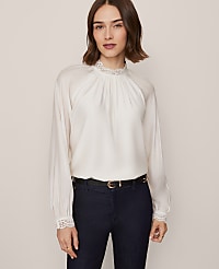 Lace Trim Blouse carousel Product Image 1