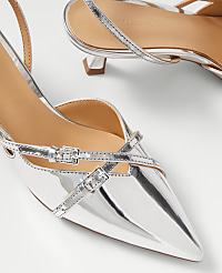 Strappy Pointy Toe Metallic Pump carousel Product Image 2