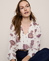 Paisley V-Neck Popover carousel Product Image 4
