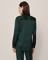 Petite Satin Essential Shirt carousel Product Image 2