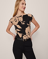 Petite Floral Sleeveless Boatneck Top carousel Product Image 1
