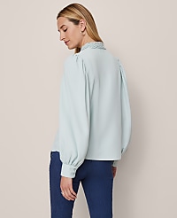 Lace Collar Blouson Sleeve Shirt carousel Product Image 2