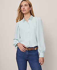 Lace Collar Blouson Sleeve Shirt carousel Product Image 3