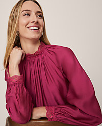 Lace Trim Blouse carousel Product Image 1