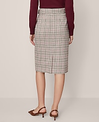 Plaid Belted Midi Pencil Skirt carousel Product Image 3