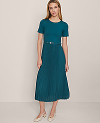 Petite Belted Pleated Midi Dress carousel Product Image 3