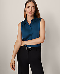 Shirred Yoke Sleeveless Shirt carousel Product Image 1