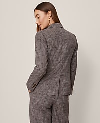 The Notched One Button Blazer in Plaid carousel Product Image 2