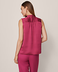 Satin Ruffle Sleeveless Blouse carousel Product Image 2