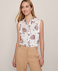Paisley Shirred Sleeveless Shirt carousel Product Image 1