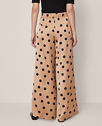 The Petite Dotted Dramatic Wide-Leg Satin Pant carousel Product Image 4