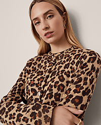 Petite Animal Print Jacquard Cardigan carousel Product Image 3