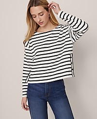 Weekend Collection Striped Crew Neck Top carousel Product Image 1