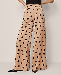 The Petite Dotted Dramatic Wide-Leg Satin Pant carousel Product Image 3