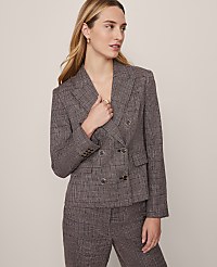 The Fitted Double Breasted Blazer in Plaid carousel Product Image 4