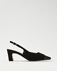 Cap Toe Suede Slingback Pump carousel Product Image 1