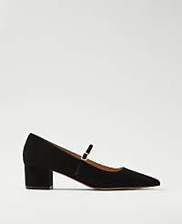 Suede Pointy Toe Block Heel Pump carousel Product Image 1