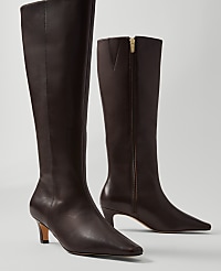 Skinny Heel Leather Tall Boot carousel Product Image 2