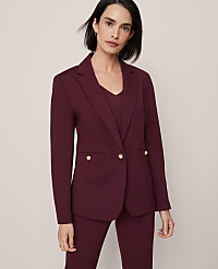 The Petite Single Button Blazer in Ponte carousel Product Image 2