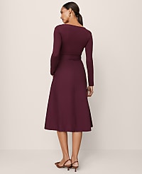 Mixed Media Flare Midi Dress carousel Product Image 2