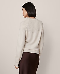 Petite Ruffle Trimmed Mock Neck Sweater carousel Product Image 3