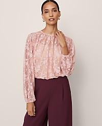Crew Neck Shirred Blouse carousel Product Image 2