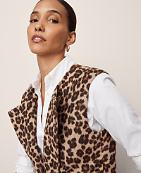 Animal Print Belted Trench Vest carousel Product Image 4