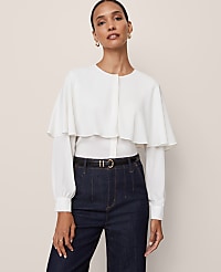 Petite Capelet Overlay Blouse carousel Product Image 1