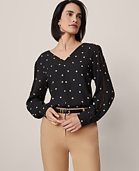 Dotted Lace Trim Top carousel Product Image 3