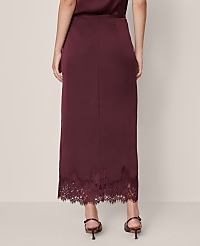 Satin Lace Hem Wrap Skirt carousel Product Image 4