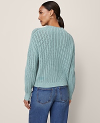 Pointelle Mock Neck Sweater carousel Product Image 3