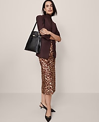 Animal Print Satin Bias Slip Skirt carousel Product Image 1
