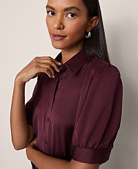 Satin Button Down Blouse carousel Product Image 1