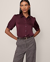Satin Button Down Blouse carousel Product Image 3