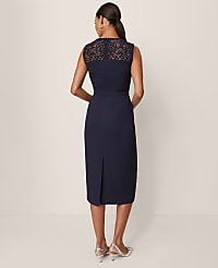 Lace Trim Satin Midi Dress carousel Product Image 2